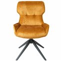 Dining chair Filetino, rotatable 360 degrees, mustard, H89x64x55cm, seat height 49cm