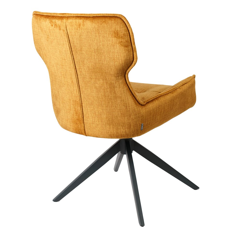 Dining chair Filetino, rotatable 360 degrees, mustard, H89x64x55cm, seat height 49cm