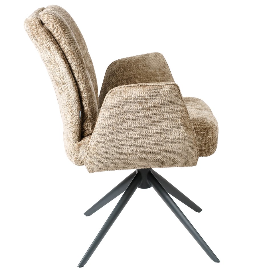 Dining chair Fiorentino 39, rotatable 360 degrees, brown,  H88x66x63cm, seat height 48.5cm