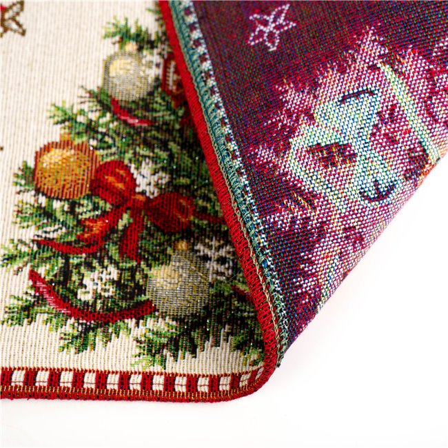 Салфетка под приборы Christmas tree decor, бежевый/красный, 48x33cm