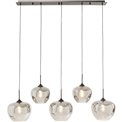Pendant lamp Rikardo smoky/black, H65-180x140x30cm, E27x5 40W(MAX)