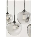 Pendant lamp Rikardo smoky/black, H65-180x140x30cm, E27x5 40W(MAX)