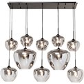 Pendant lamp Rikardo10, smoky/black, H100-190x150x60cm, E27x10 40W(MAX)