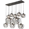 Pendant lamp Rikardo10, smoky/black, H100-190x150x60cm, E27x10 40W(MAX)