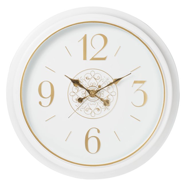 Wall clock Zaton, white/gold color, D60x5.8cm