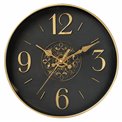 Wall clock Zdana, black/gold color, D25.4x4cm