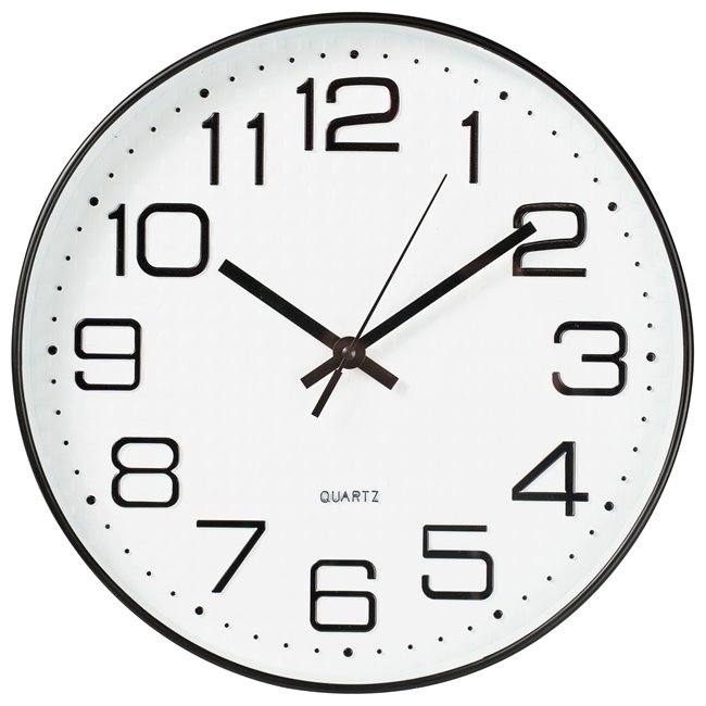 Wall clock Zelenika, black/white, D30.5x4.2cm