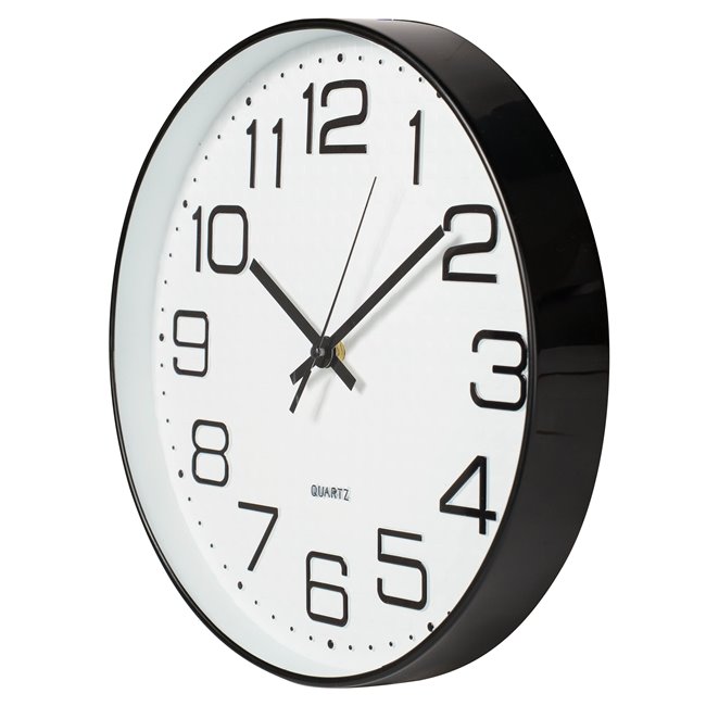 Wall clock Zelenika, black/white, D30.5x4.2cm