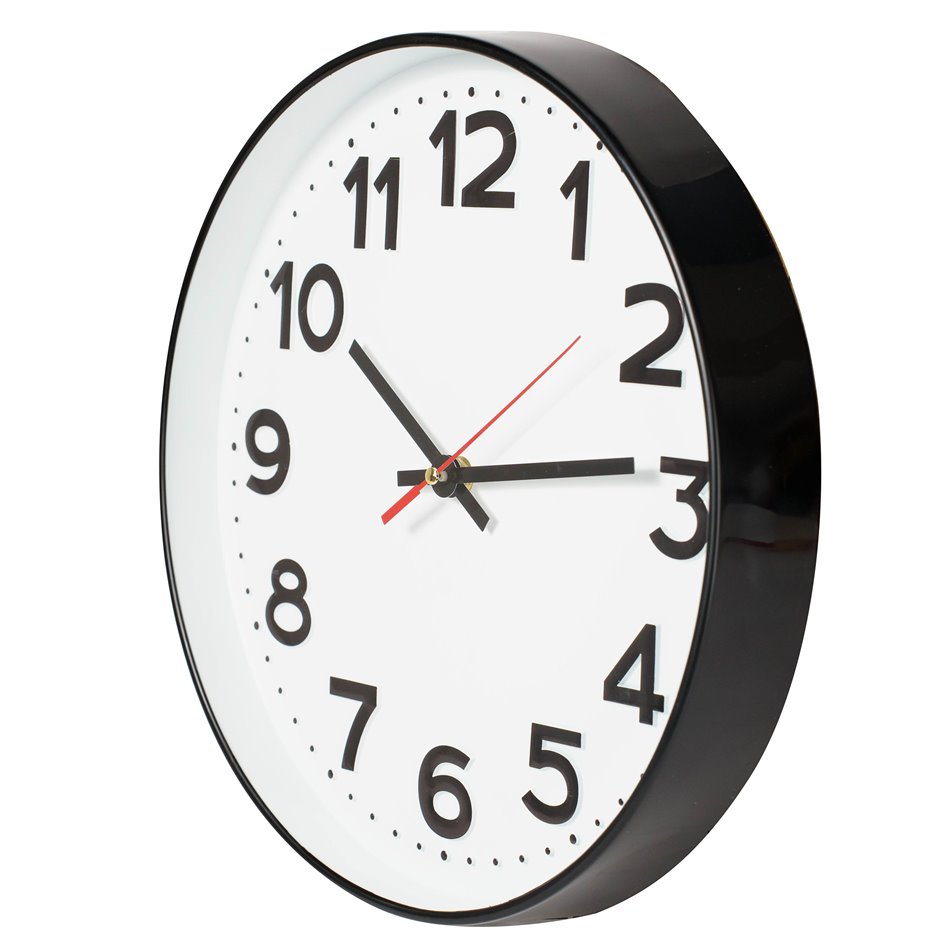 Wall clock Zelina, black/white, D30.5x4.2cm