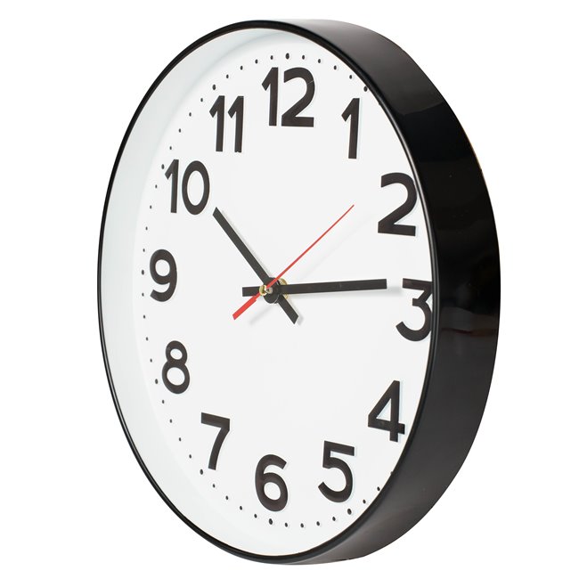 Wall clock Zelina, black/white, D30.5x4.2cm