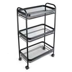 Metal trolley Mayaj, black, H79x45x23cm