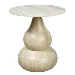 Side table Walersdorf, sintered stone/metal, D45cm H49cm