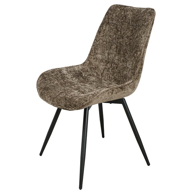 Dining chair Timmendorfo 43, rotatable 180 degrees, brown, H85x59x52cm, seat height 45.5cm