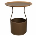 Side table Jakko, brown, iron/PU, D48cm H53cm