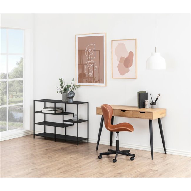 Office desk Aptun, natural color, steel/MDF, H77x50x110cm