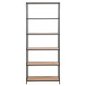 Книжная полка Seaford, натуральный/черный, МДФ/сталь, H185x35x77см