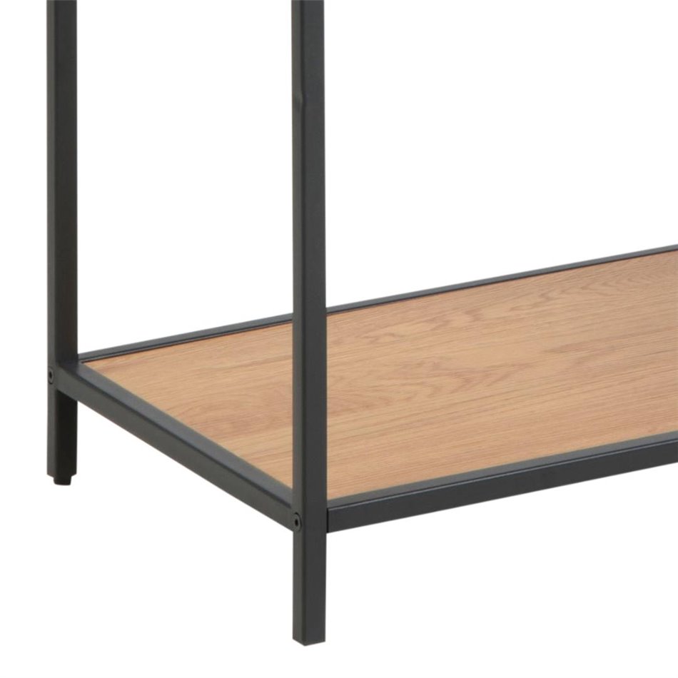 Книжная полка Seaford, натуральный/черный, МДФ/сталь, H185x35x77см