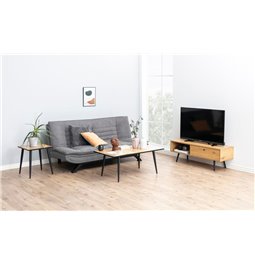 Sofa bed Akit, extendable, light gray, H91x98x196cm, seat height 39cm