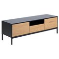 TV table Seaford, natural/black, MDF/steel, H45x40x140cm