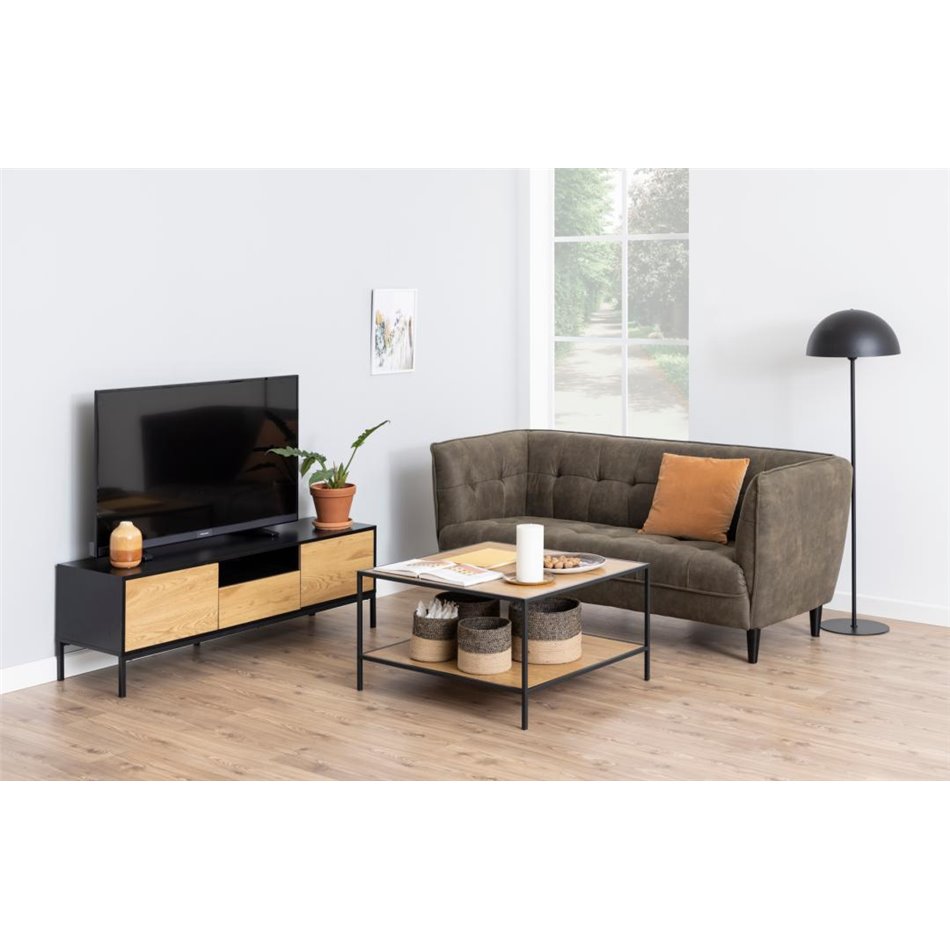 TV table Seaford, natural/black, MDF/steel, H45x40x140cm
