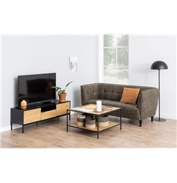 TV table Seaford, natural/black, MDF/steel, H45x40x140cm