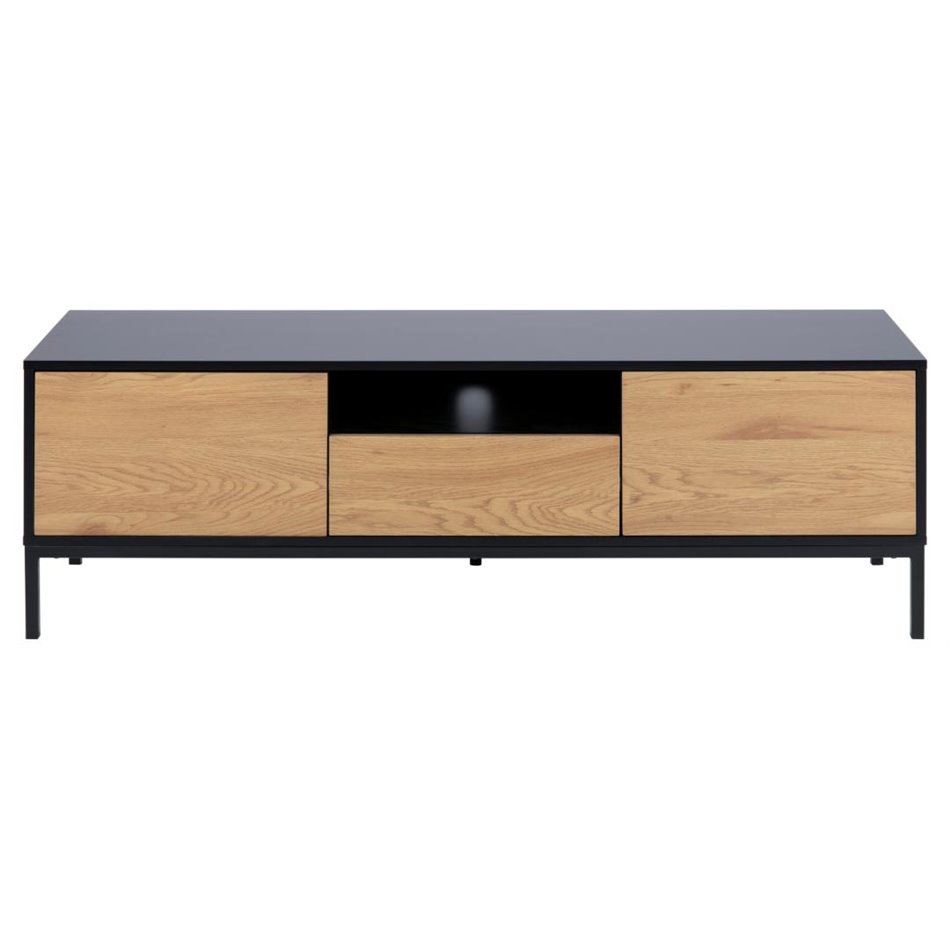 TV table Seaford, natural/black, MDF/steel, H45x40x140cm