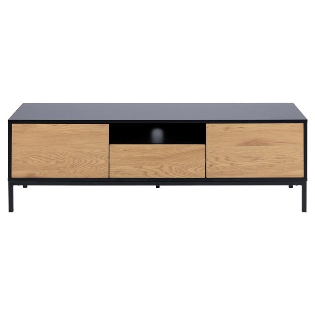 TV table Seaford, natural/black, MDF/steel, H45x40x140cm