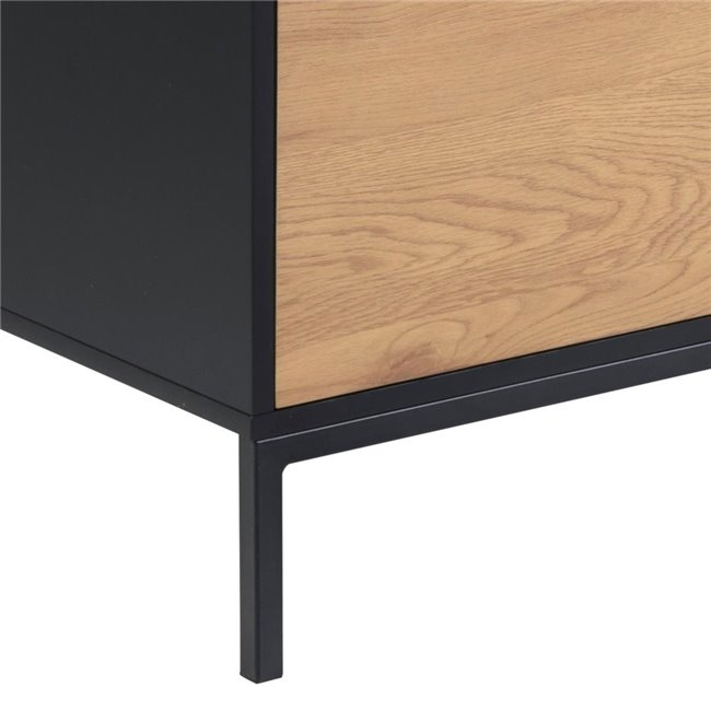 TV table Seaford, natural/black, MDF/steel, H45x40x140cm