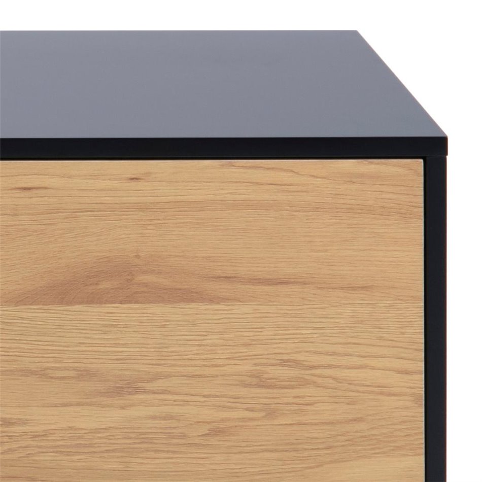 TV table Seaford, natural/black, MDF/steel, H45x40x140cm