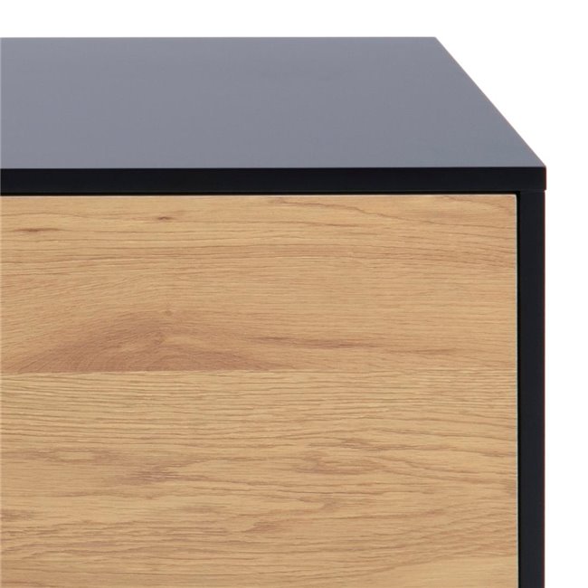 TV table Seaford, natural/black, MDF/steel, H45x40x140cm