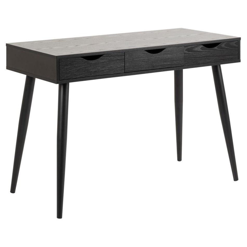 Office desk Aptun, black, steel/MDF, H77x50x110cm