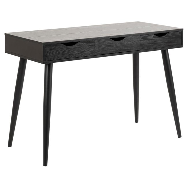 Office desk Aptun, black, steel/MDF, H77x50x110cm