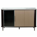 Sideboard Sarenno, sintered stone/ash veneer/MDF/metal/glass, H80x130x40cm