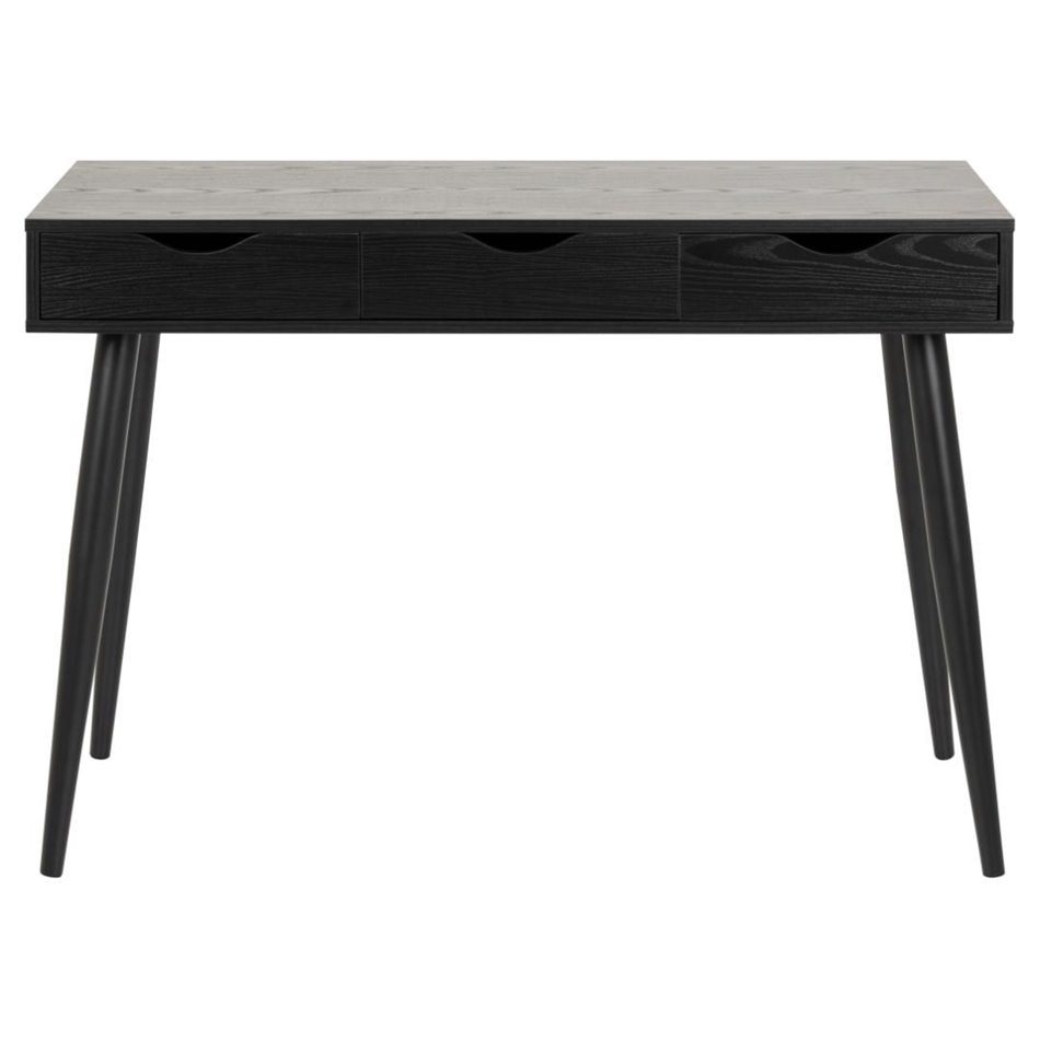 Office desk Aptun, black, steel/MDF, H77x50x110cm