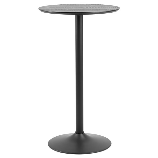 Bar table Abiza, black, lacquered ash veneer, H105cm D60cm