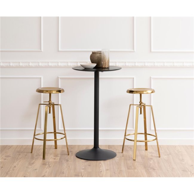 Bar table Abiza, black, lacquered ash veneer, H105cm D60cm