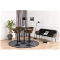 Bar table Abiza, black, lacquered ash veneer, H105cm D60cm