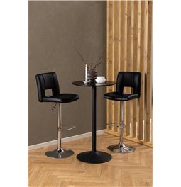 Bar table Abiza, black, lacquered ash veneer, H105cm D60cm