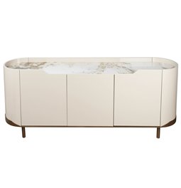 Sideboard Sarnno kahaki, sintered stone/MDF/metal, H74x180x42cm
