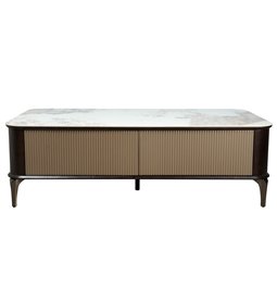 Coffee table Sarenno, sintered stone/MDF/ash veneer/metal, 130x70cm H40cm