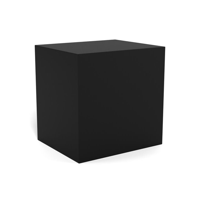 Bedside table Aliet, black, steel/lacquered bamboo, H30x25x30cm