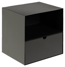 Bedside table Aliet, black, steel, H30x25x30cm