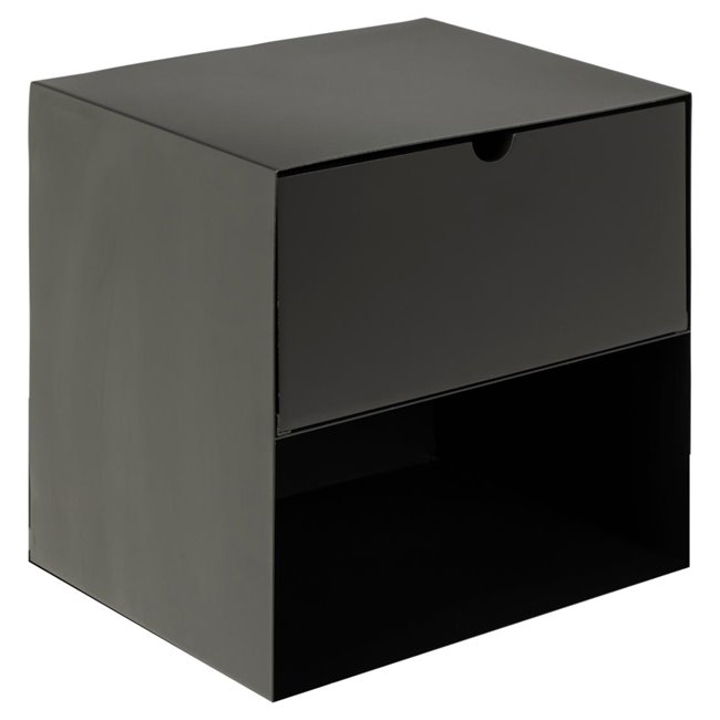 Bedside table Aliet, black, steel, H30x25x30cm