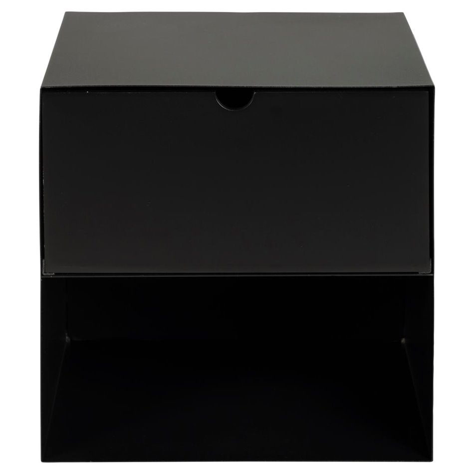Bedside table Aliet, black, steel, H30x25x30cm