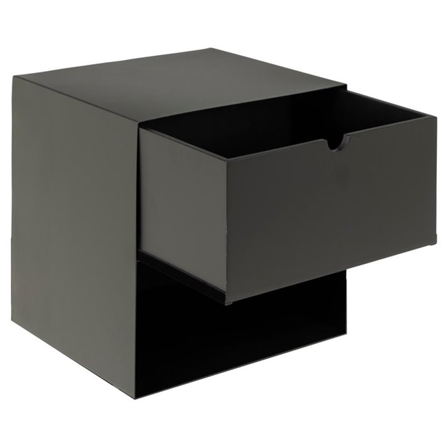 Bedside table Aliet, black, steel, H30x25x30cm