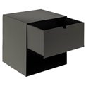 Bedside table Aliet, black, steel, H30x25x30cm