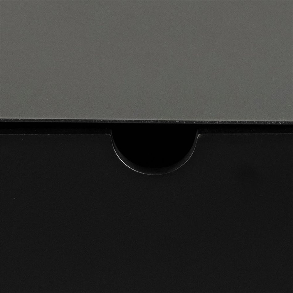 Bedside table Aliet, black, steel, H30x25x30cm