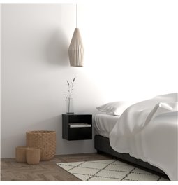 Bedside table Aliet, black, steel, H30x25x30cm