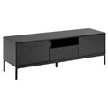 TV table Seaford, black, steel/MDF, H45x40x140cm