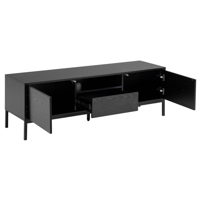 TV table Seaford, black, steel/MDF, H45x40x140cm